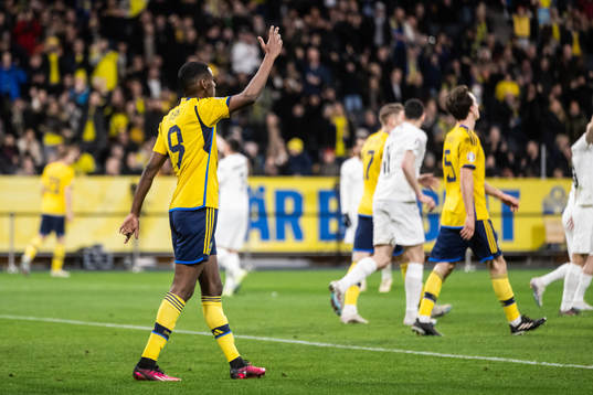 Alexander Isak of Sweden looks dejected