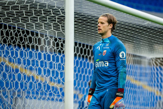 Goalkeeper Ørjan Håskjold Nyland of the Norwegian