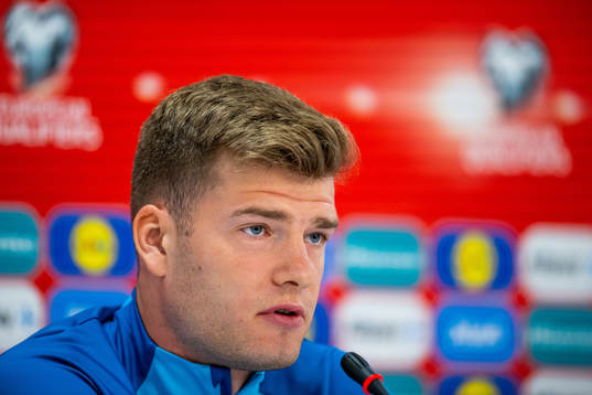 Alexander Sørloth of the Norwegian national football team