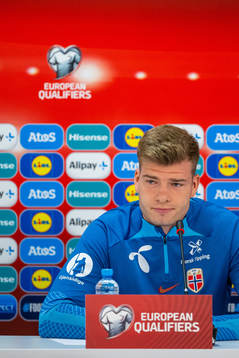 Alexander Sørloth of the Norwegian national football team