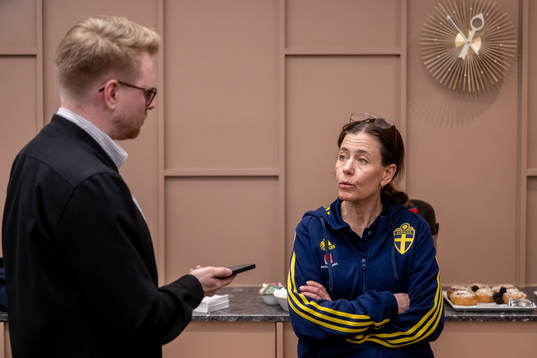 Petra Thorén, Media officer of Sweden is interviewed