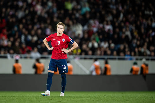 Martin Ødegaard of Norway looks dejected