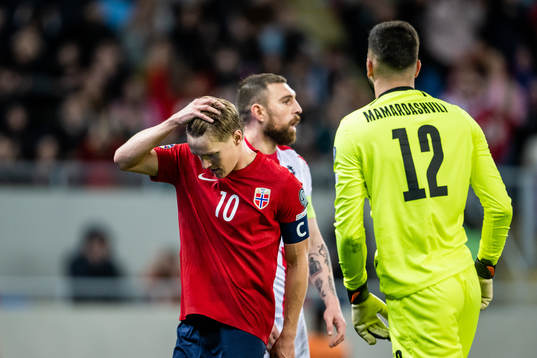 Martin Ødegaard of Norway looks dejected