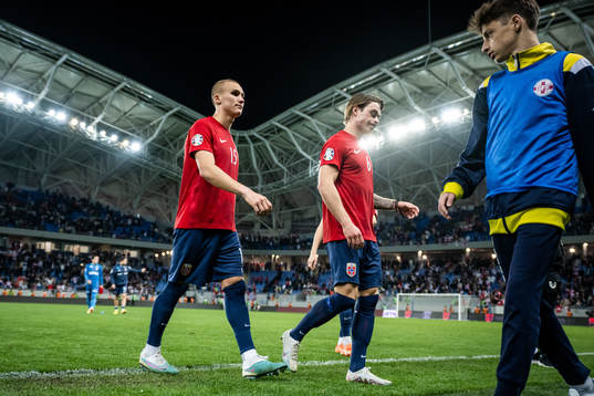 Leo Skiri Østigård and Patrick Berg of Norway looks