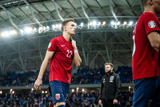 Marcus Holmgren Pedersen of Norway looks dejected