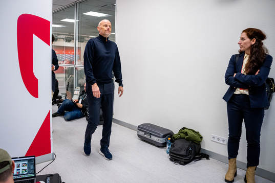 Ståle Solbakken, head coach of Norway, and Lise Klaveness,