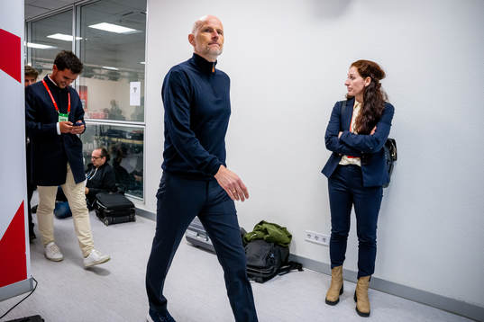 Ståle Solbakken, head coach of Norway, and Lise Klaveness,