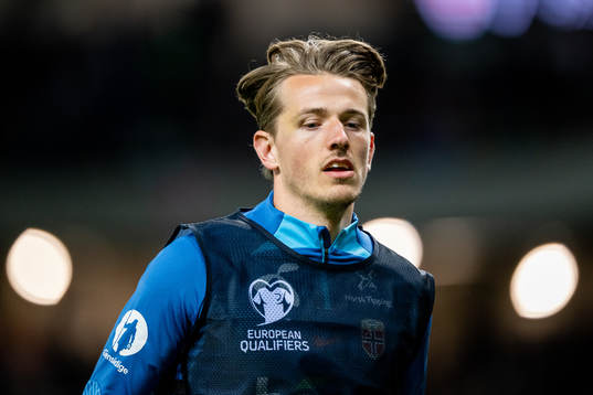 Sander Berge of Norway warms up