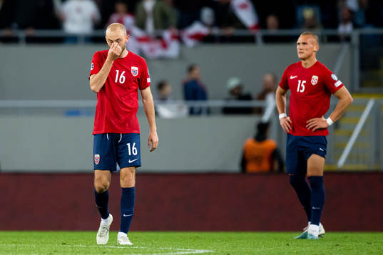 Fredrik Aursnes of Norway looks dejected