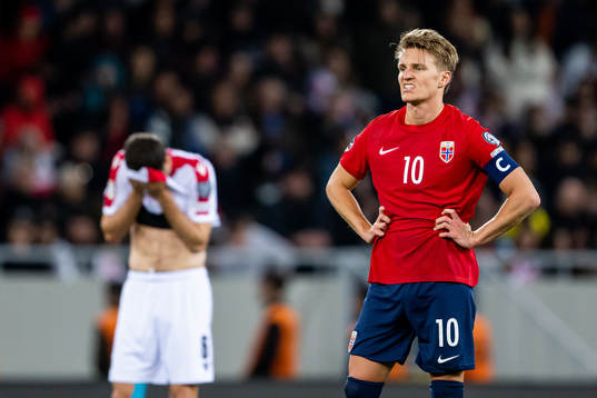 Martin Ødegaard of Norway looks dejected