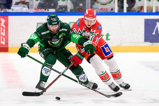 Färjestads Linus Johansson och Frölundas Erik Borg
