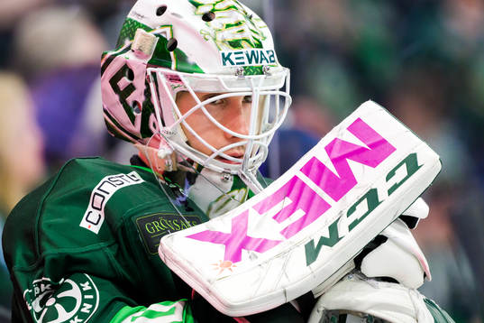 Färjestads målvakt Matthew Tomkins deppar