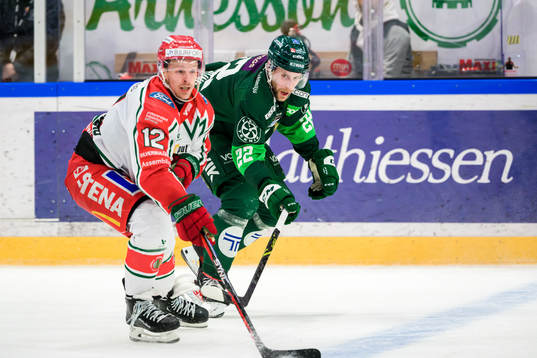 Frölundas Max Friberg och Färjestads Per Åslund