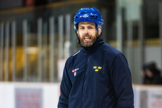 Head coach Ulf Lundberg of Sweden at a practice session