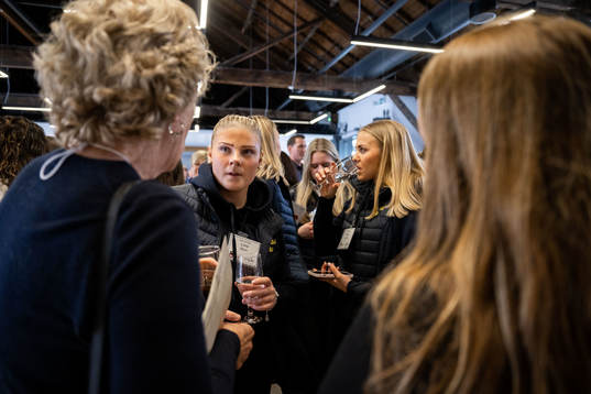 Lova Blom of Sweden at an event with the mayor of Aurora