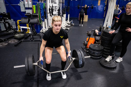 Josefine Holmgren of Sweden at a practice session