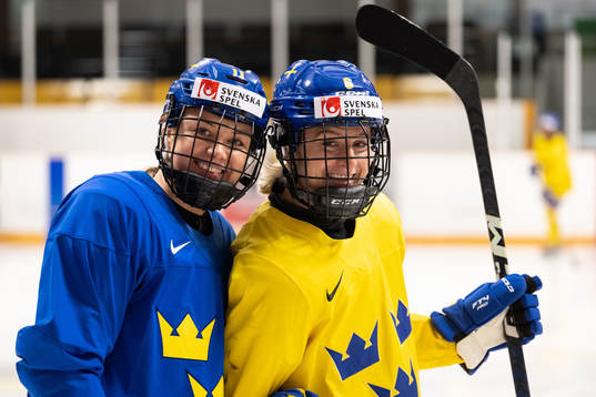 Josefin Bouveng and Josefine Holmgren of Sweden at a