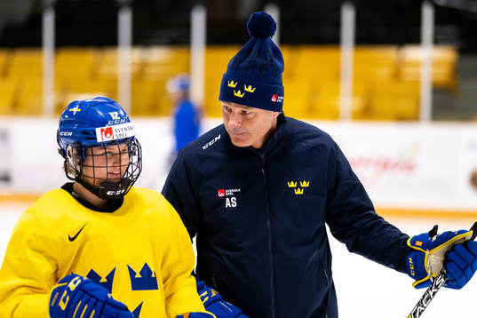 Maja Nylén-Persson and assistant coach Andreas Spångberg