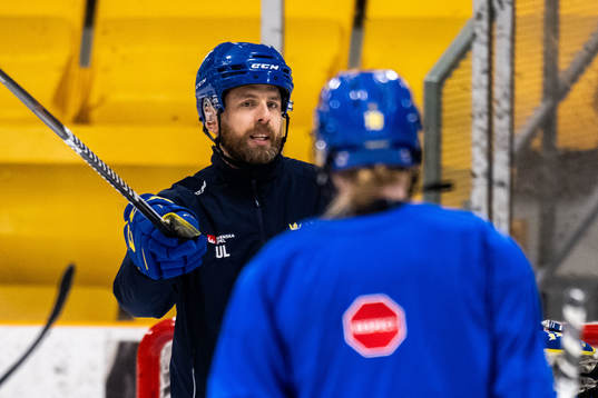 Head coach Ulf Lundberg of Sweden at a practice session