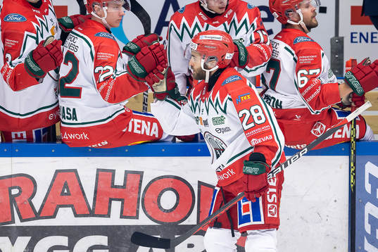 Frölundas Anthony Greco jublar
