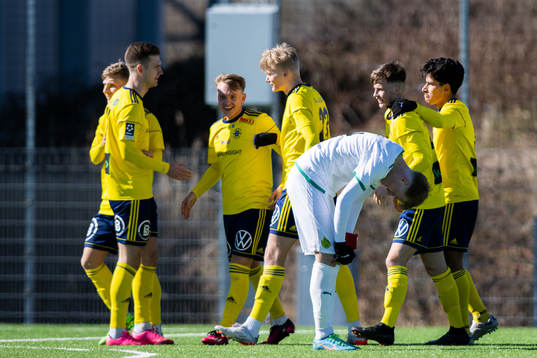 Ängelholms spelare jublar