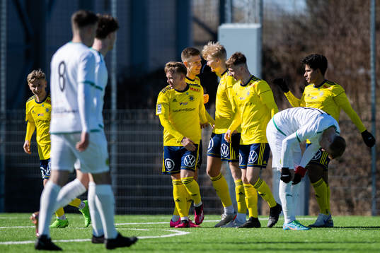 Ängelholms spelare jublar