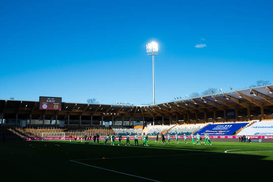 Spelarna värmer upp på Studenternas