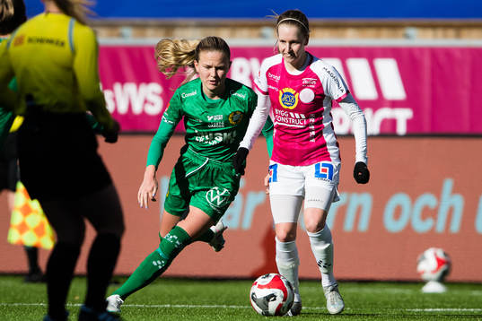 Hammarbys Matilda Vinberg och IK Uppsalas Beatrice Gärds