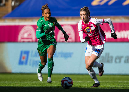 Hammarbys Madelen Janogy och IK Uppsalas Wilma Öhman