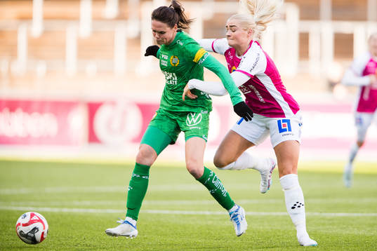 Hammarbys Simone Boye Sørensen och IK Uppsalas Klara