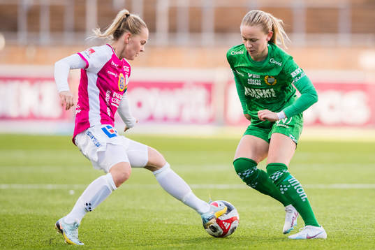 IK Uppsalas Agnes Nyberg och Hammarbys Matilda Vinberg