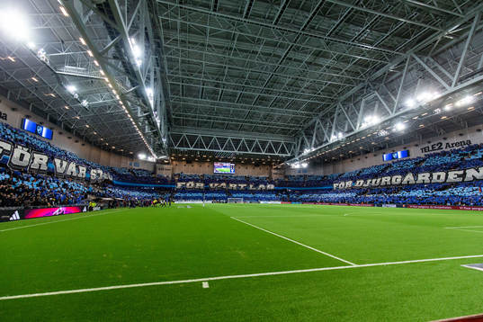 Djurgårdens supportrar med tifo