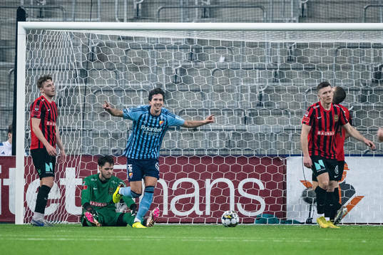 Djurgårdens Gustav Wikheim jublar