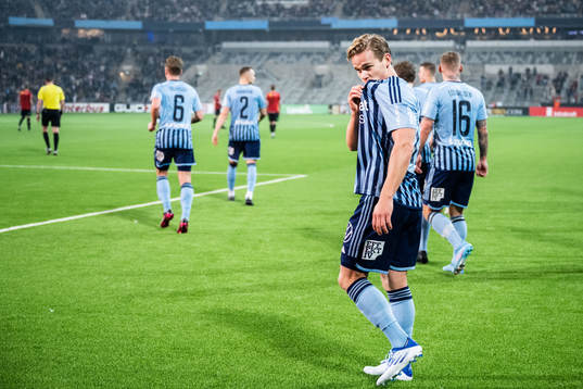 Djurgårdens Hampus Finndell jublar