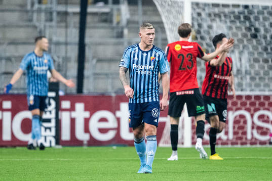 Djurgårdens Victor Edvardsen deppar