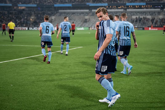 Djurgårdens Hampus Finndell jublar