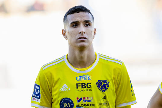 Falkenbergs Oliver Hintsa före fotbollsmatchen i Ettan