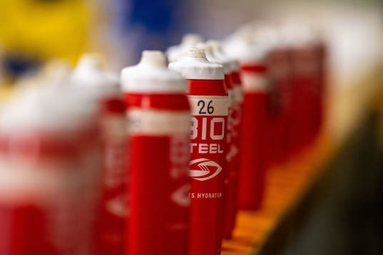 Water bottles  at a practice session