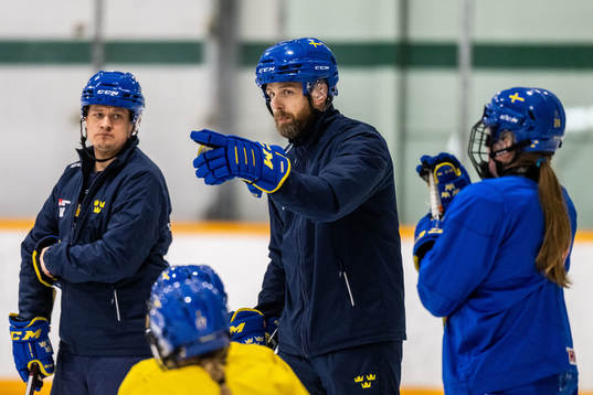Head coach Ulf Lundberg of Sweden at a practice session