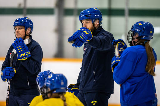 Head coach Ulf Lundberg of Sweden at a practice session
