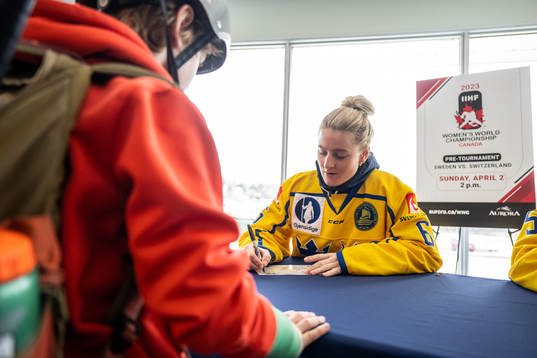 Josefine Holmgren of Sweden at an autograph signing