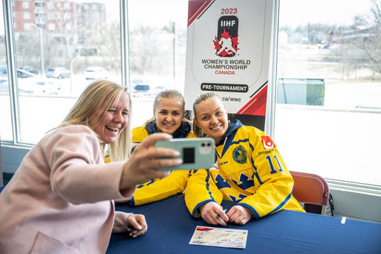 Sofie Lundin and Josefin Bouveng of Sweden at an autograph