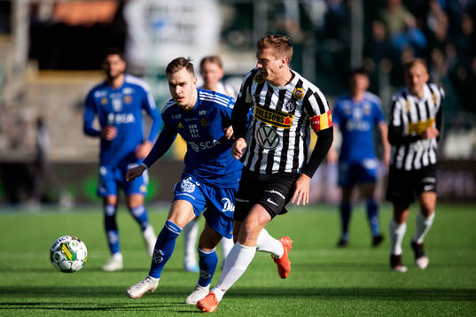 GIF Sundsvalls Dusan Jajic och Landskronas Philip Andersson