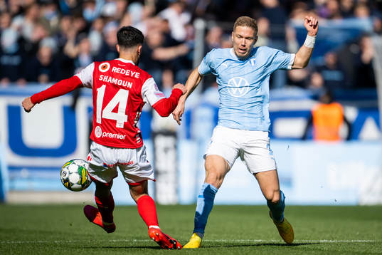 Kalmars Noah Shamoun och Malmö FFs Anton Tinnerholm