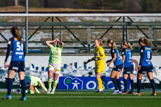 Camilla Huseby of LSK Kvinner reacts