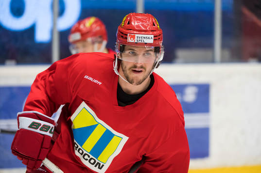 Modos Daniel Brickley innan ishockeymatchen i