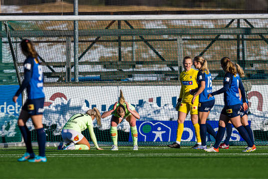 Camilla Huseby of LSK Kvinner reacts