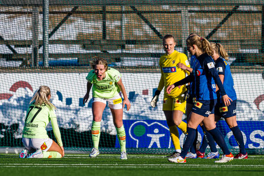 Camilla Huseby of LSK Kvinner reacts