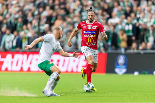 Hammarbys Simon Strand och Degerfors Dijan Vukojevic