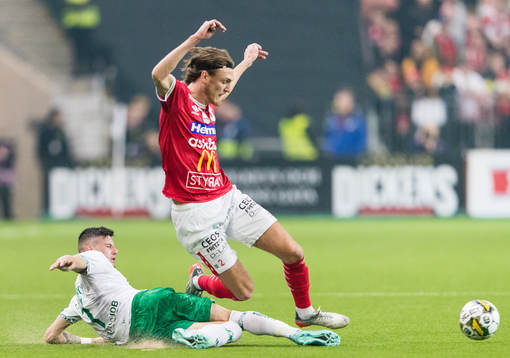 Hammarbys Viktor Djukanovic och Degerfors Gustav Granath
